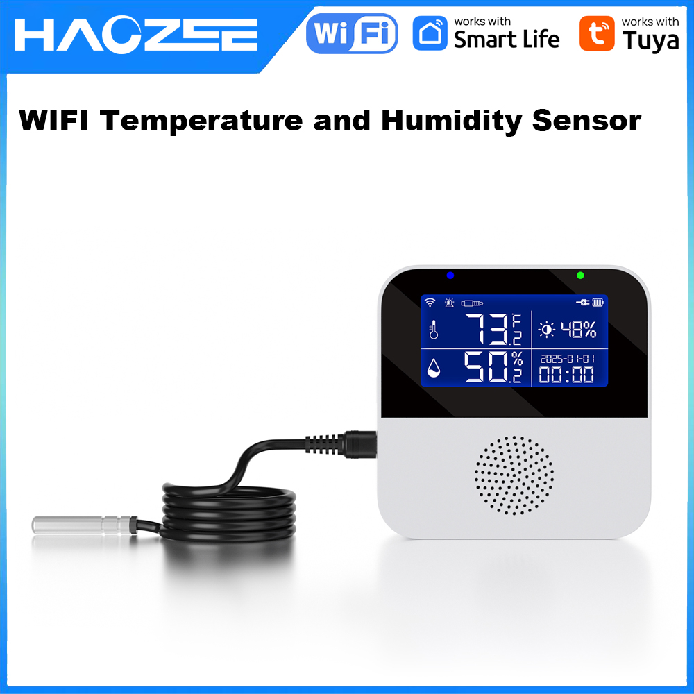 Digital Hygrometer Probe - Haozee Tuya Smart WIFI Temperature and