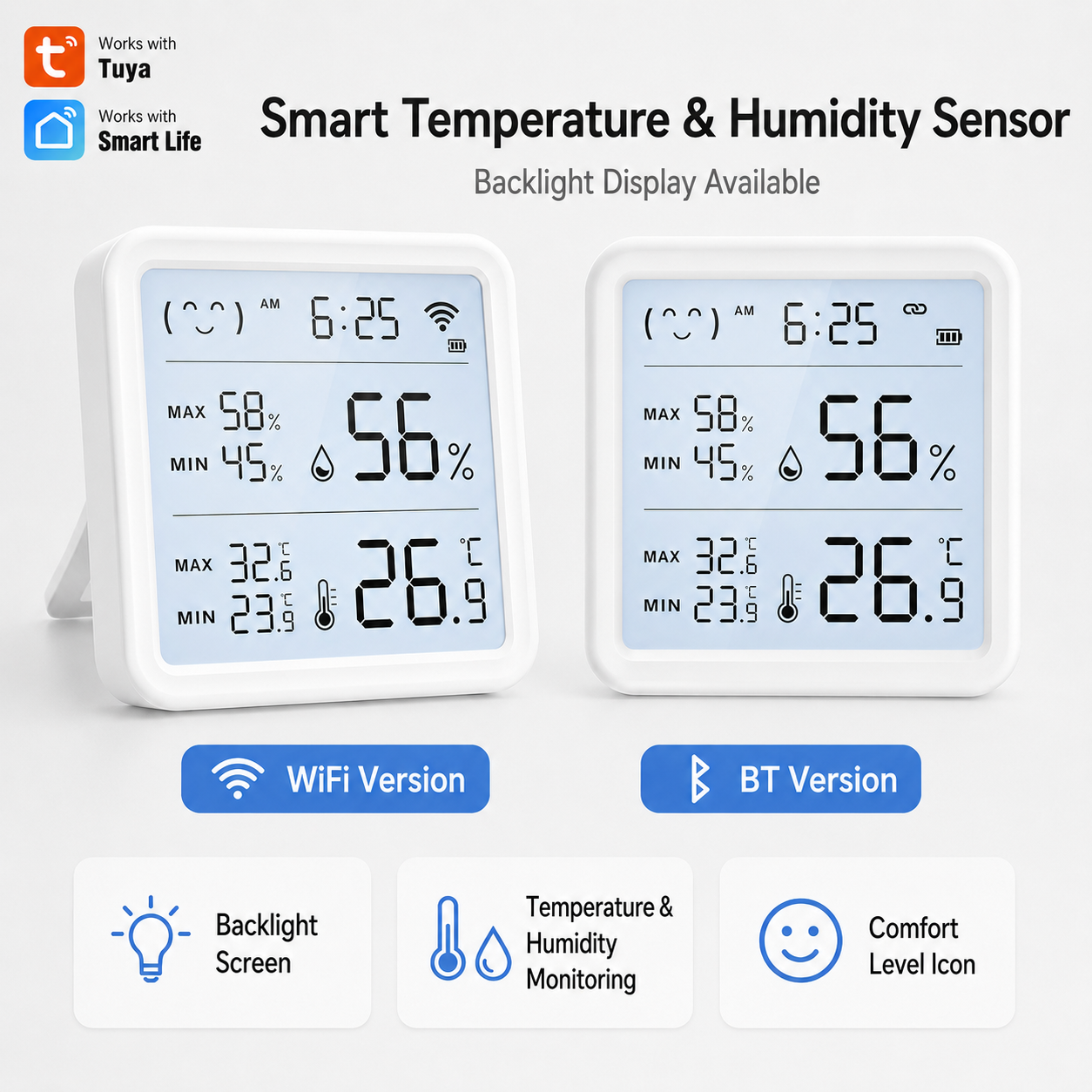 Digital Hygrometer Probe - Tuya WiFi Temperature Humidity Sensor For