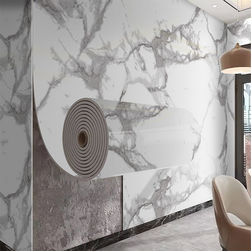 Pvc Panel Background - Marble Stickers Self-Adhesive PVC Waterproof Wall