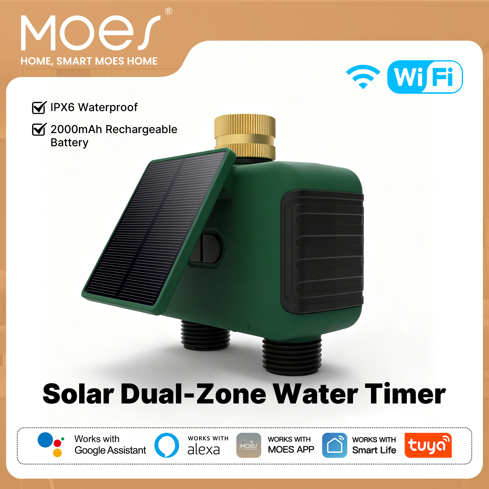 Timer Dual Outlet - MOES Tuya WiFi Smart Solar Dual