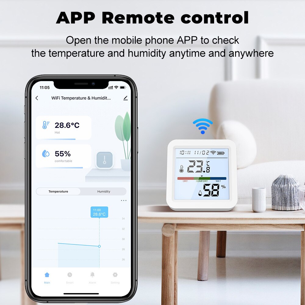 Tuya New WiFi Temperature Humi - Digital Hygrometer Probe ulasan dan harga