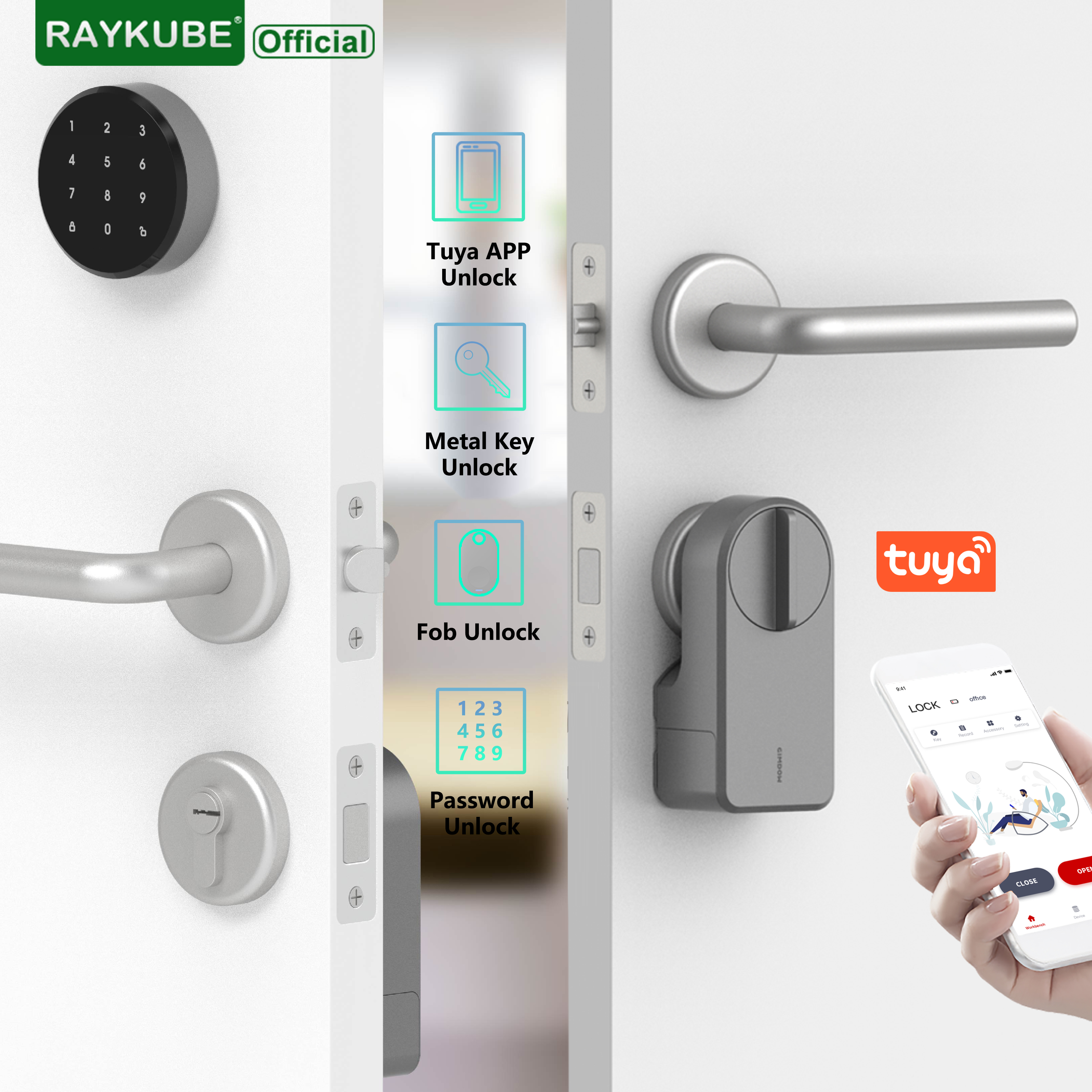 RAYKUBE A1 Pro Tuya BEL Smart  - Glass Door Hinge ulasan dan harga