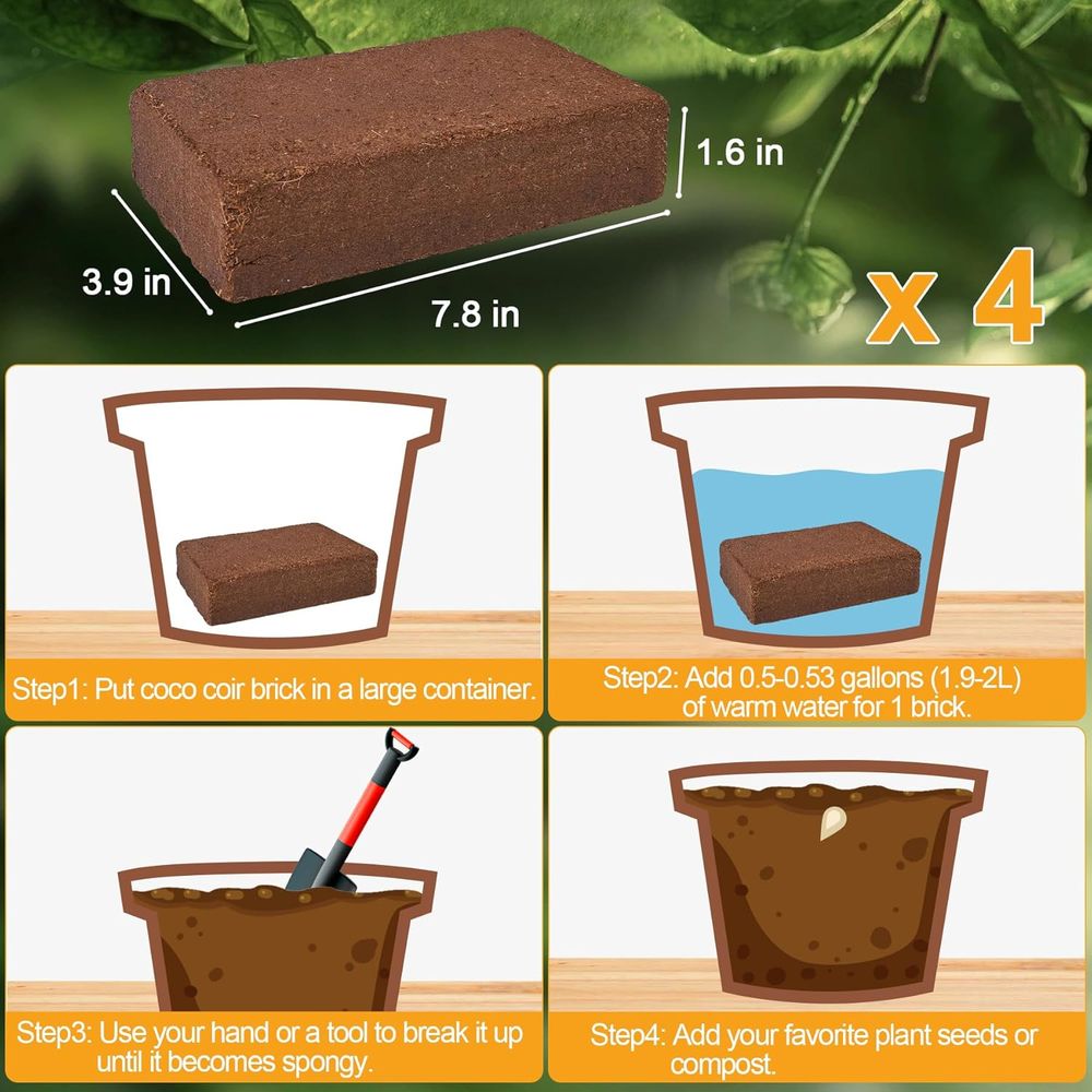 Organic Coconut Coir 4 Pcs Com - Substrate Coconut Fiber ulasan dan harga