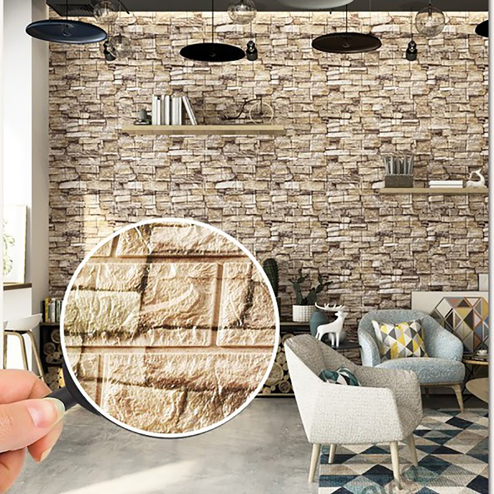 70cm*1m  3D Brick Pattern Wall - Pvc Panel Background ulasan dan harga