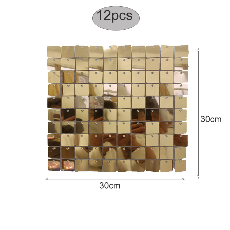 12pcs Light Gold Shimmer Wall  - Pvc Panel Background ulasan dan harga