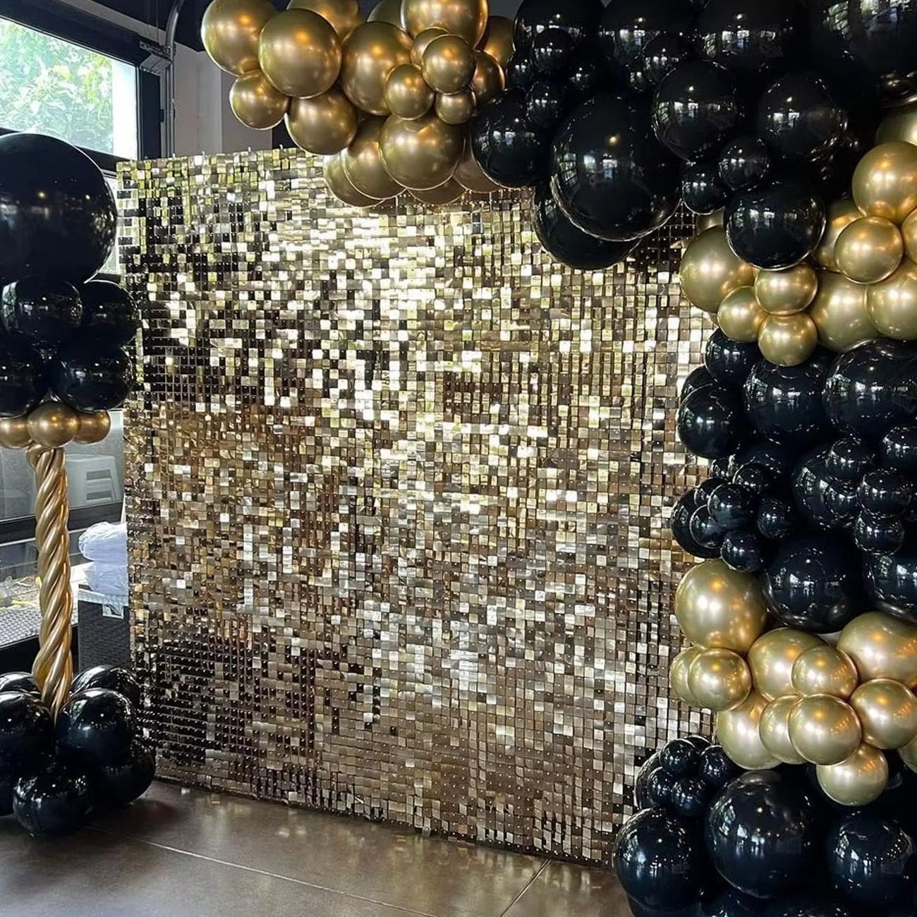 12pcs Light Gold Shimmer Wall  - Pvc Panel Background ulasan dan harga