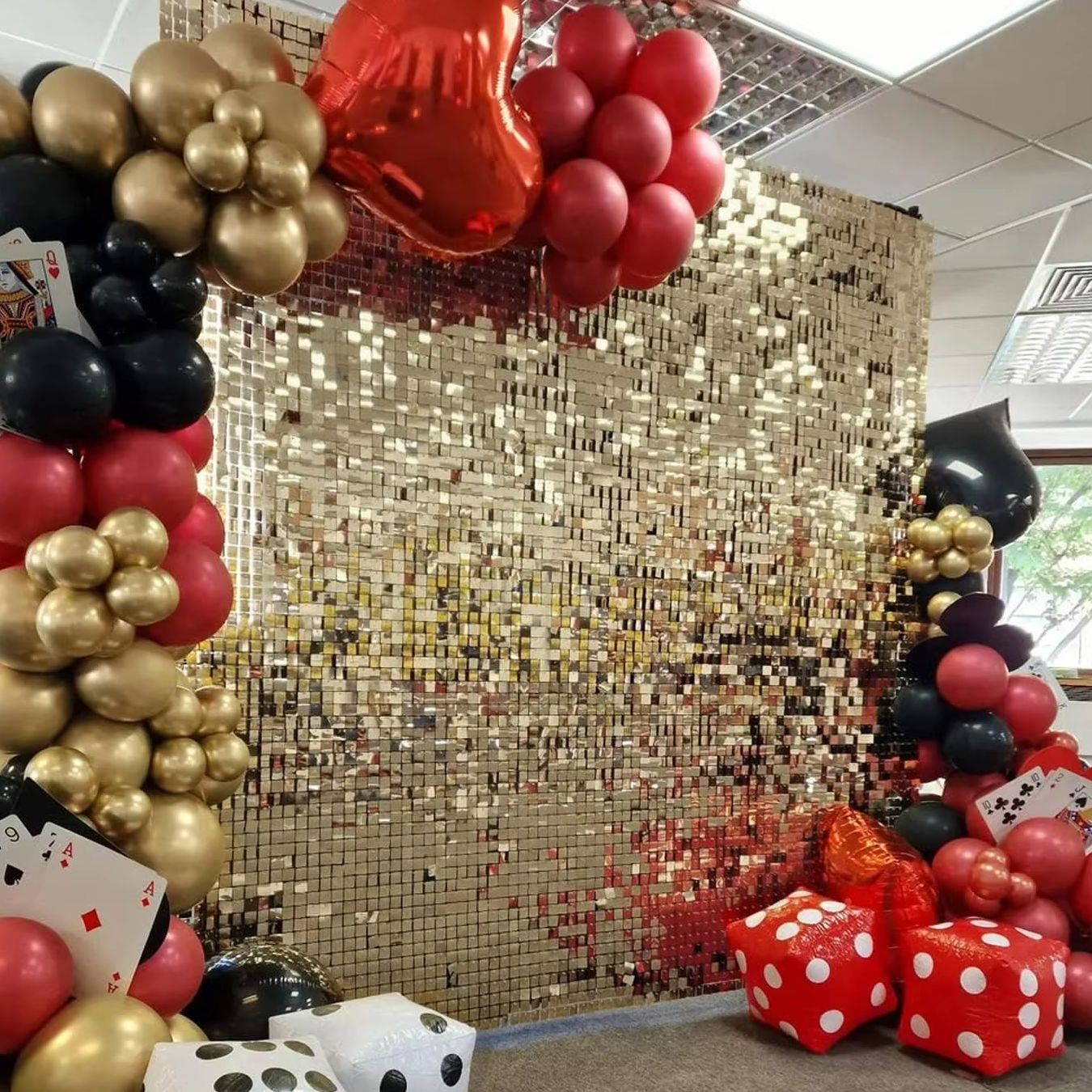12pcs Light Gold Shimmer Wall  - Pvc Panel Background ulasan dan harga