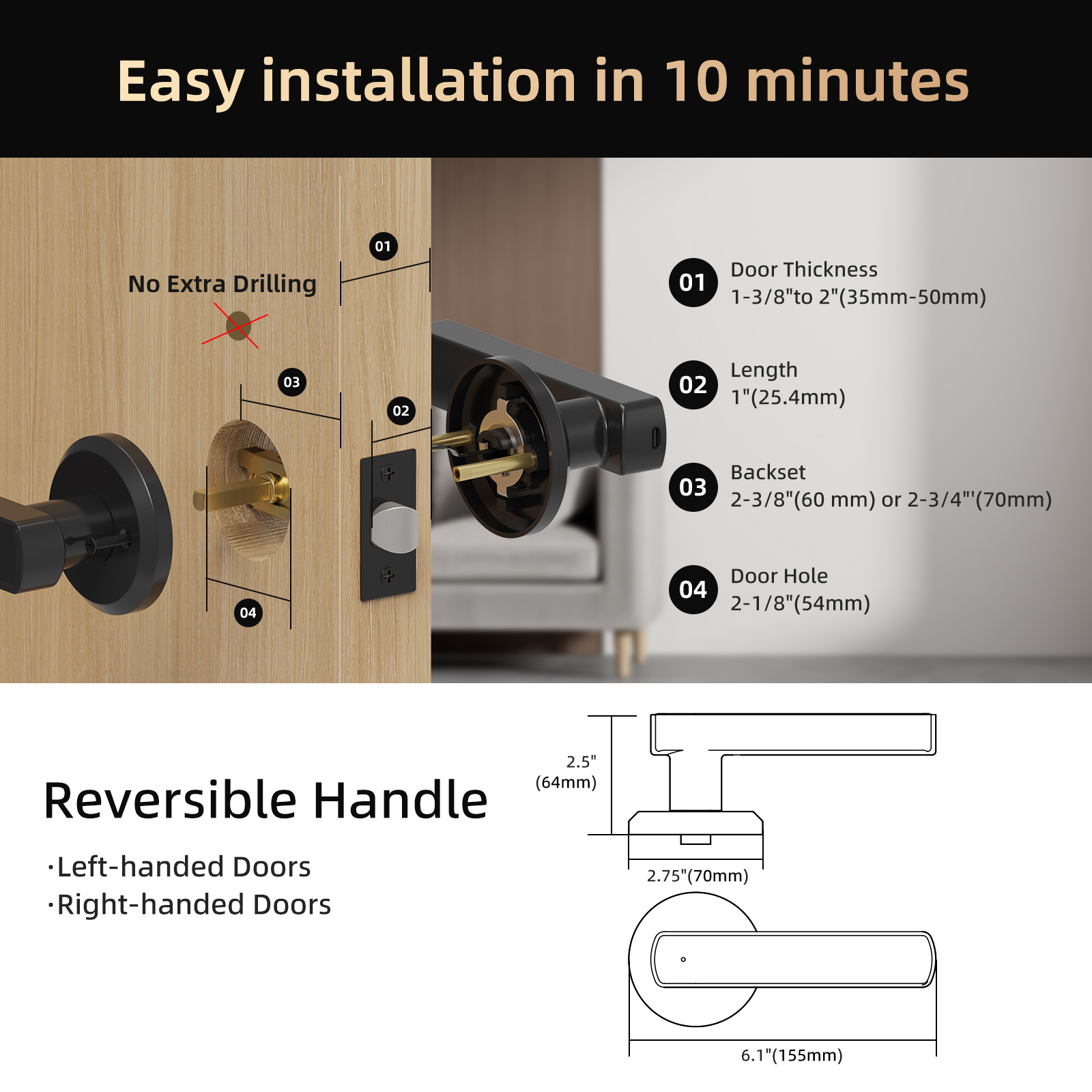 Viladepot Handle Shaped Smart  - Glass Door Hinge ulasan dan harga