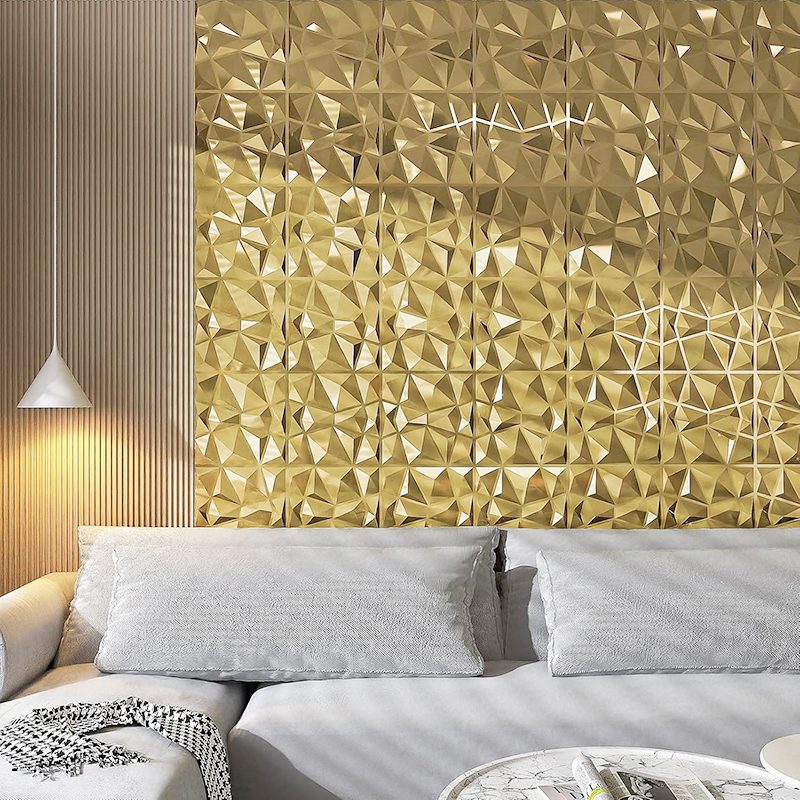 12pcs 50x50cm Champagne gold c - Pvc Panel Background ulasan dan harga