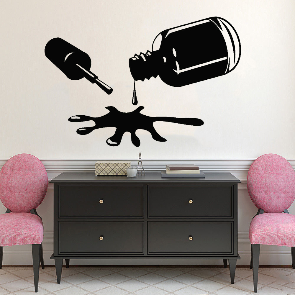 Nails Polish Wall Decals Bedro - Pvc Panel Background ulasan dan harga