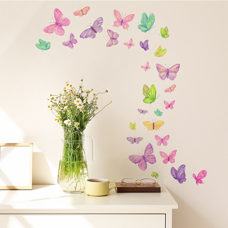 Romantic butterfly Wall Sticke - Pvc Panel Background ulasan dan harga
