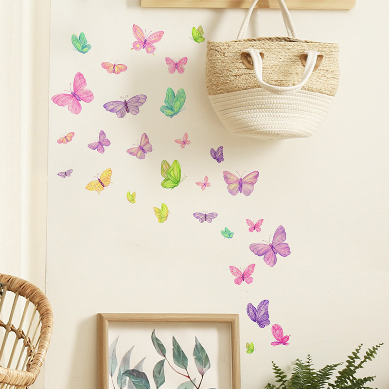 Romantic butterfly Wall Sticke - Pvc Panel Background ulasan dan harga