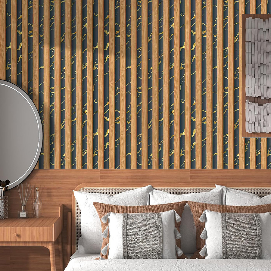 Yellow Grid Striped Self-adhes - Pvc Panel Background ulasan dan harga