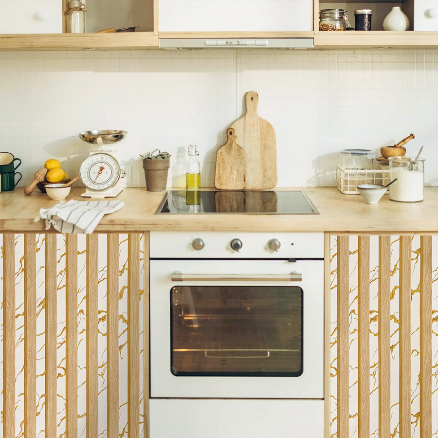 Yellow Grid Striped Self-adhes - Pvc Panel Background ulasan dan harga
