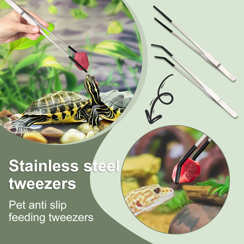 2Pcs Stainless Steel Tweezers  - Feeding Tong Stainless ulasan dan harga