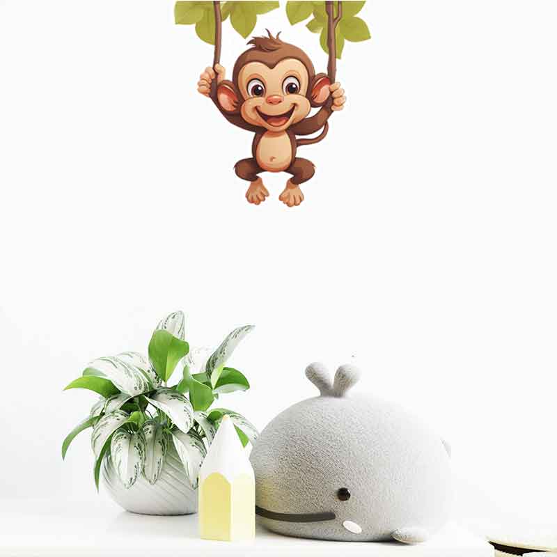 Cute little monkey living room - Pvc Panel Background ulasan dan harga