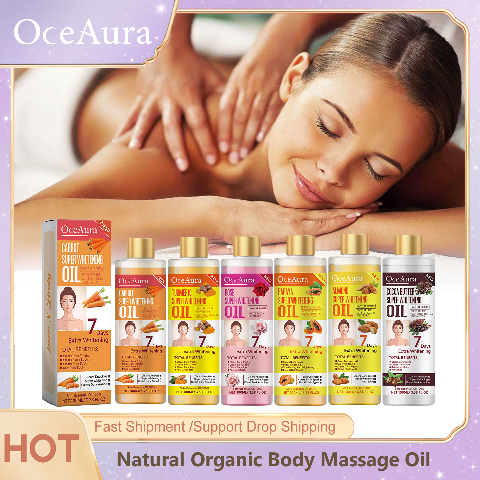 Body Whitening Oil 100ml Natur - Substrate Coconut Fiber ulasan dan harga