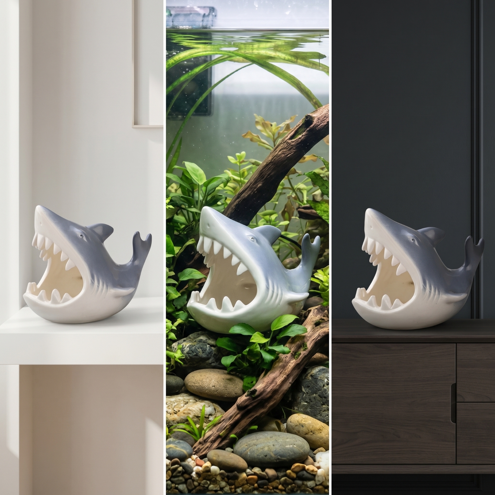 Aquarium Shelter with Open Mou - Hide Cave Ceramic ulasan dan harga