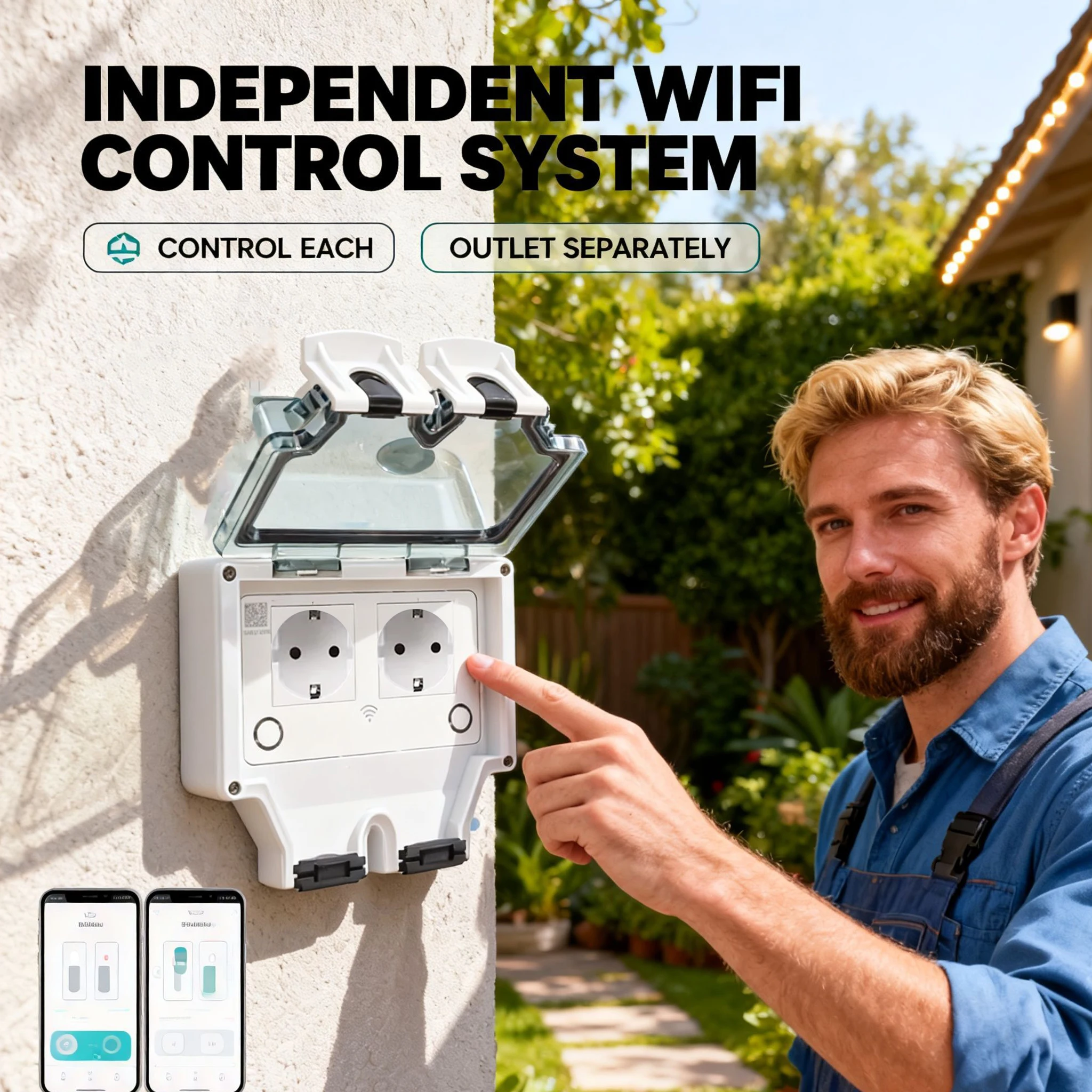 Tuya Waterproof Electrical Wal - Timer Dual Outlet ulasan dan harga
