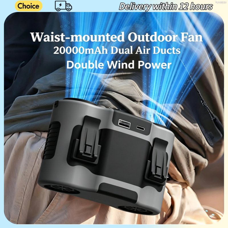 Portable Waist Clip Fan Mini U - Timer Dual Outlet ulasan dan harga