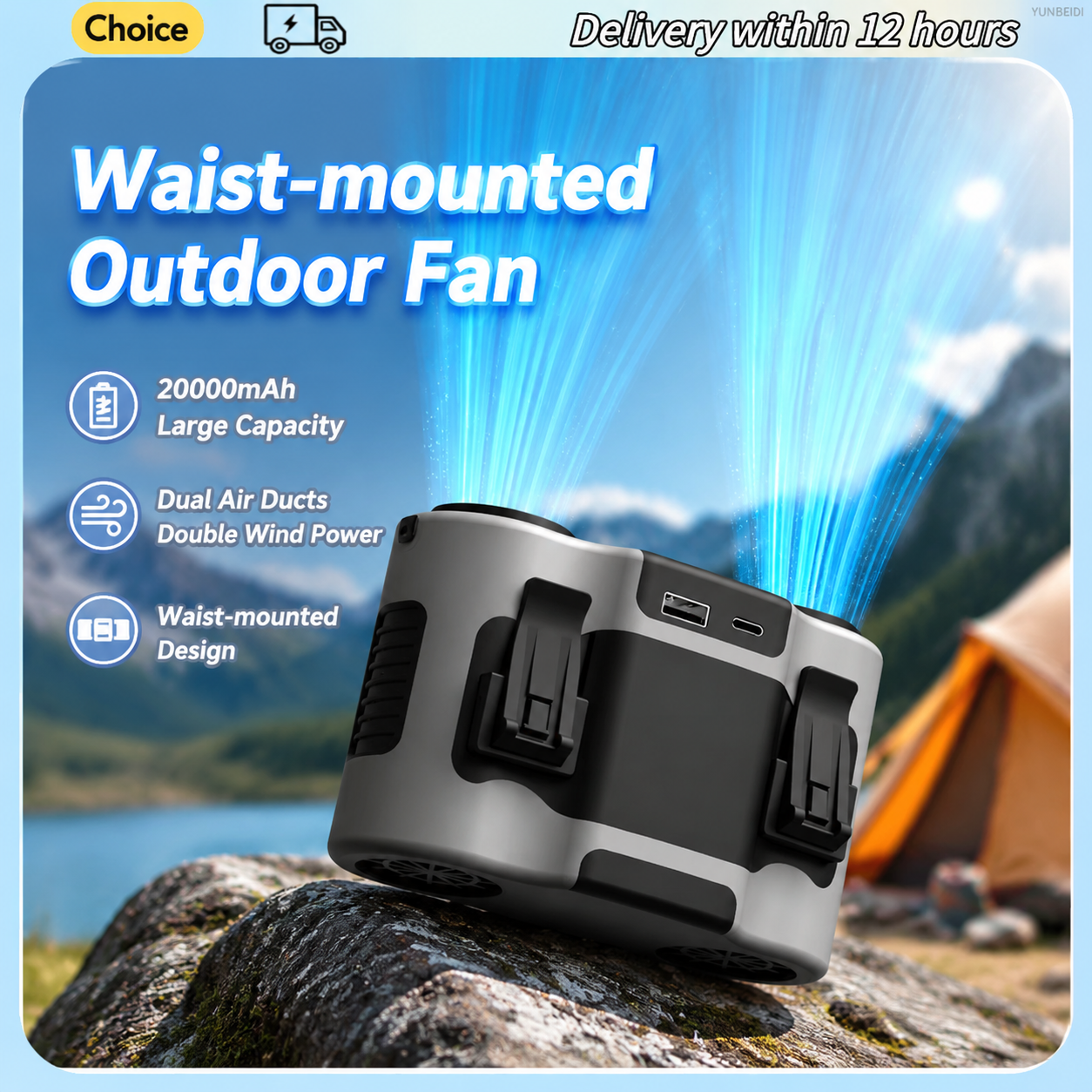 Portable Waist Clip Fan Mini U - Timer Dual Outlet ulasan dan harga