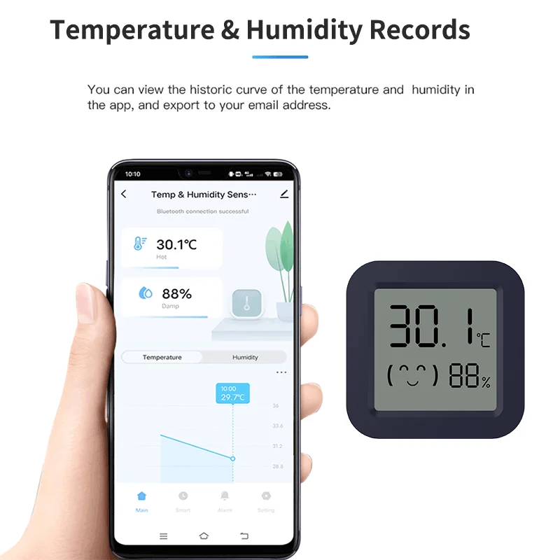 BT Temperature Humidity Sensor - Digital Hygrometer Probe ulasan dan harga